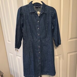 GAP Dark Blue Denim Shirt Dress